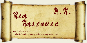 Mia Nastović vizit kartica